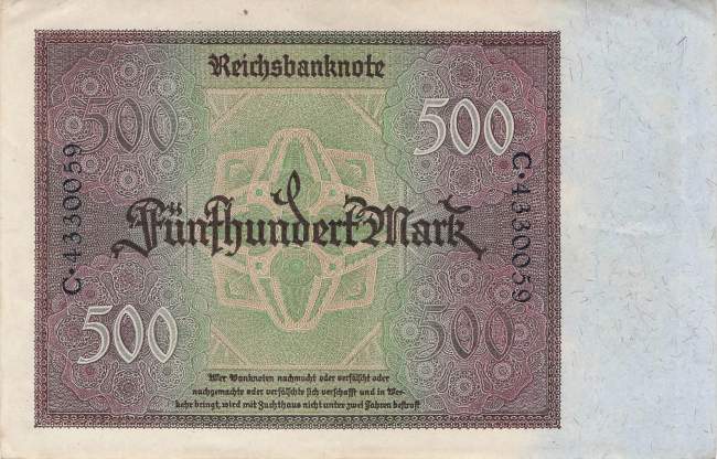 500 Mark 1922 ro.70 C